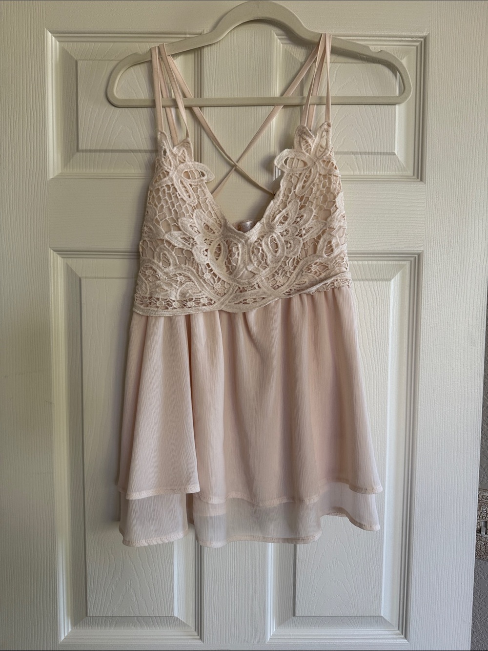 Delicate Lace Cami Top in Blush